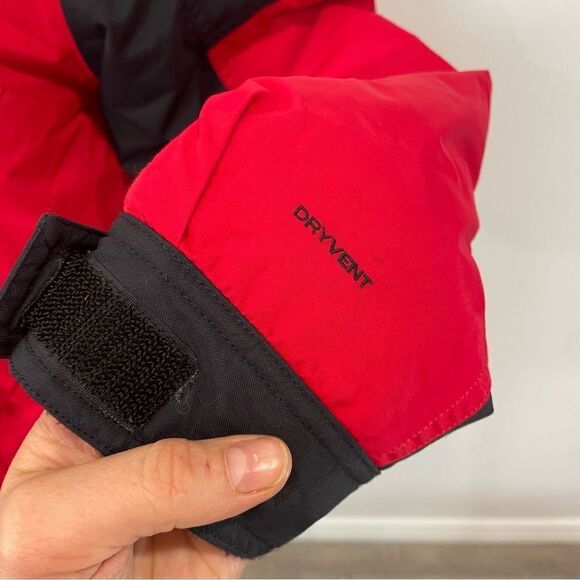 The North Face Down Dry-vent Women Parka Size S Black Red Winter Puffer - Picture 4 of 16